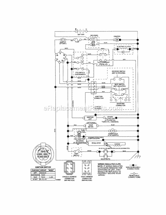 Page K Diagram and Parts List for  Craftsman Lawn Tractor