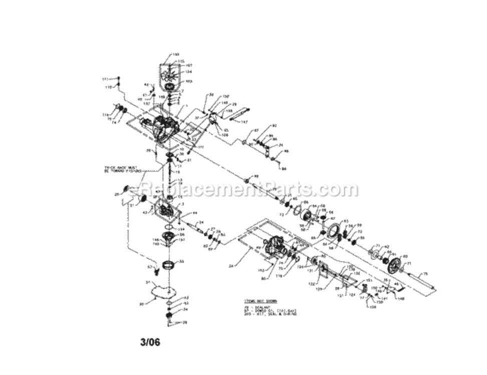 Page L Diagram and Parts List for  Craftsman Lawn Tractor