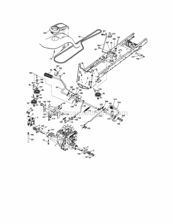 Page D Diagram and Parts List for  Craftsman Lawn Tractor