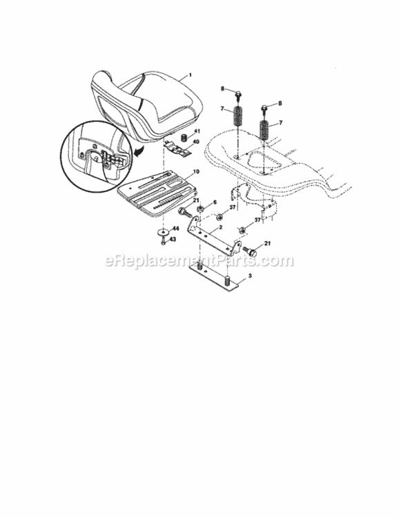Page J Diagram and Parts List for  Craftsman Lawn Tractor
