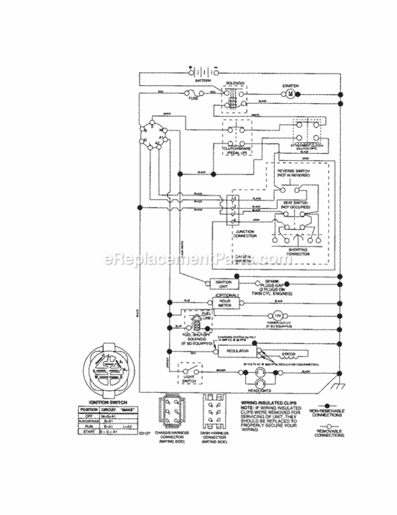Page K Diagram and Parts List for  Craftsman Lawn Tractor