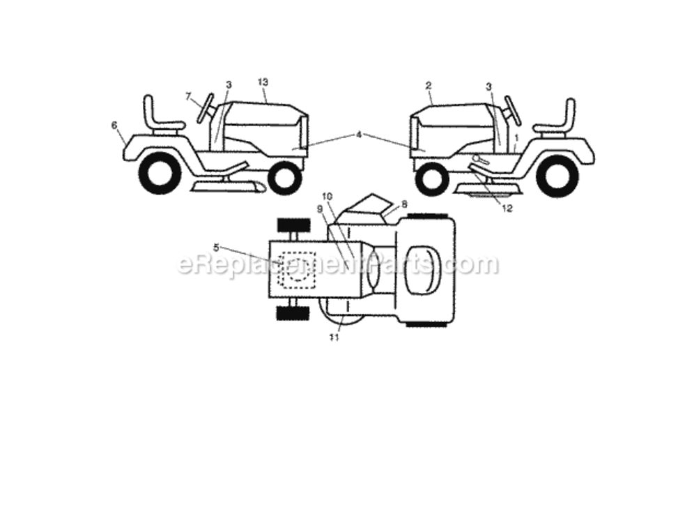 Page F Diagram and Parts List for  Craftsman Lawn Tractor
