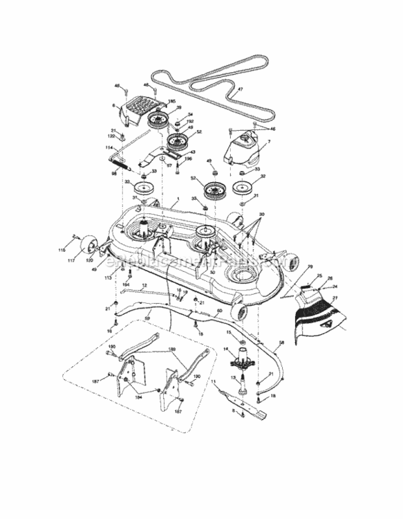 Page H Diagram and Parts List for  Craftsman Lawn Tractor