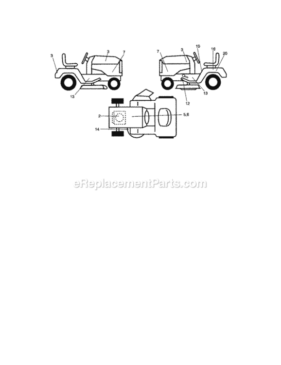 Page H Diagram and Parts List for  Craftsman Lawn Tractor