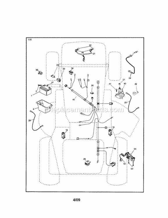 Page A Diagram and Parts List for  Craftsman Lawn Tractor