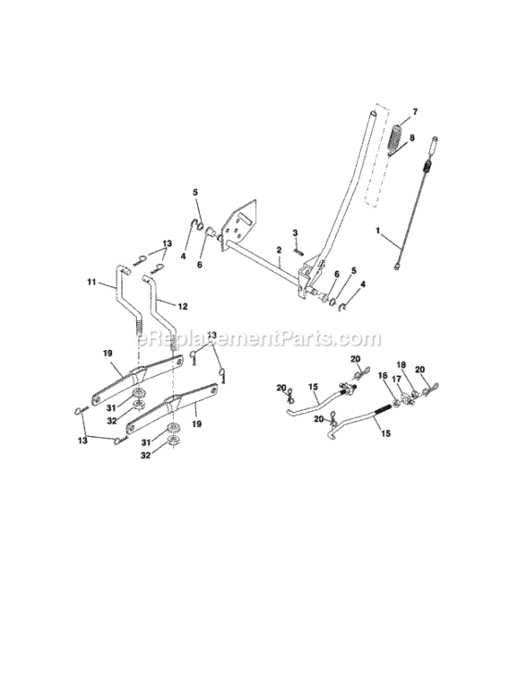 Page J Diagram and Parts List for  Craftsman Lawn Tractor