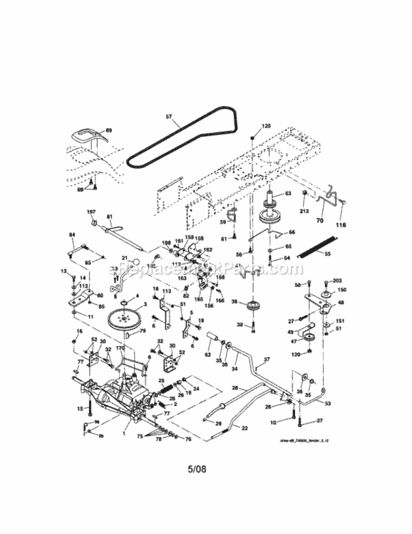 Page C Diagram and Parts List for  Craftsman Lawn Tractor