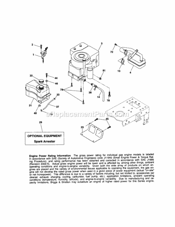 Page D Diagram and Parts List for  Craftsman Lawn Tractor