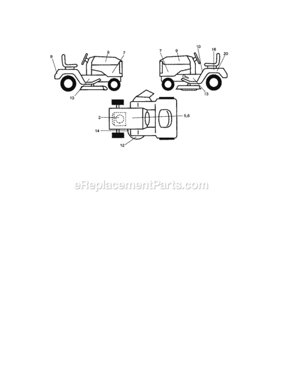 Page G Diagram and Parts List for  Craftsman Lawn Tractor