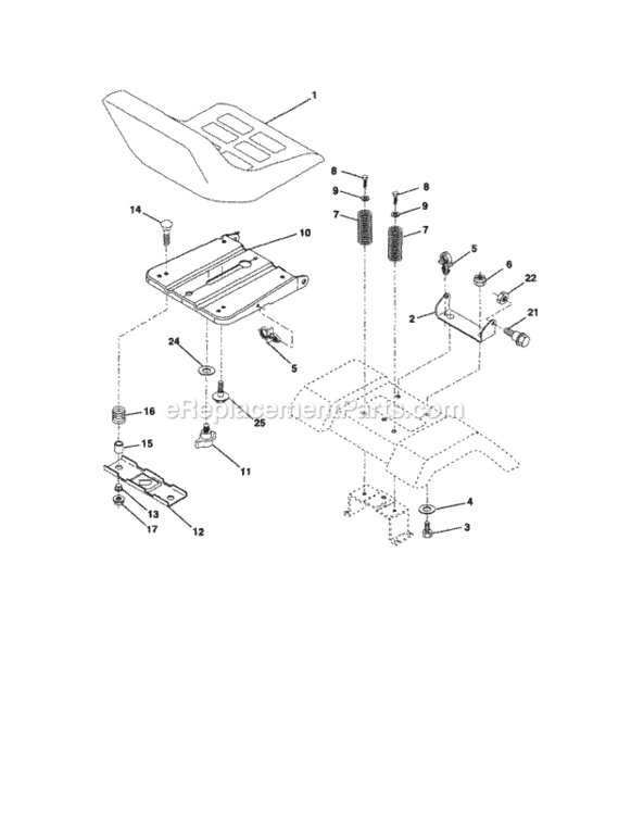 Page F Diagram and Parts List for  Craftsman Lawn Tractor