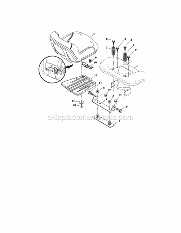Page F Diagram and Parts List for  Craftsman Lawn Tractor