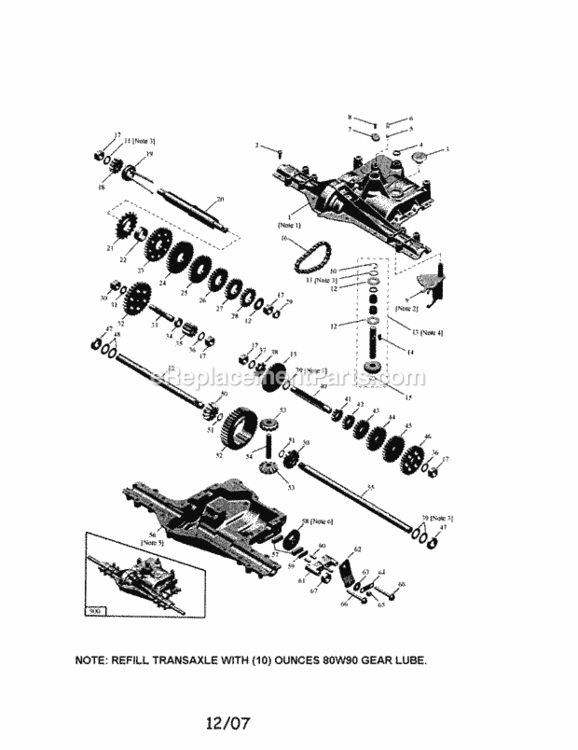 Page L Diagram and Parts List for  Craftsman Lawn Tractor