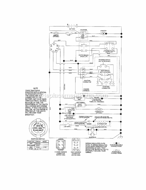 Schematic_Diagram Diagram and Parts List for  Craftsman Lawn Tractor