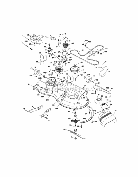 Page G Diagram and Parts List for  Craftsman Lawn Tractor