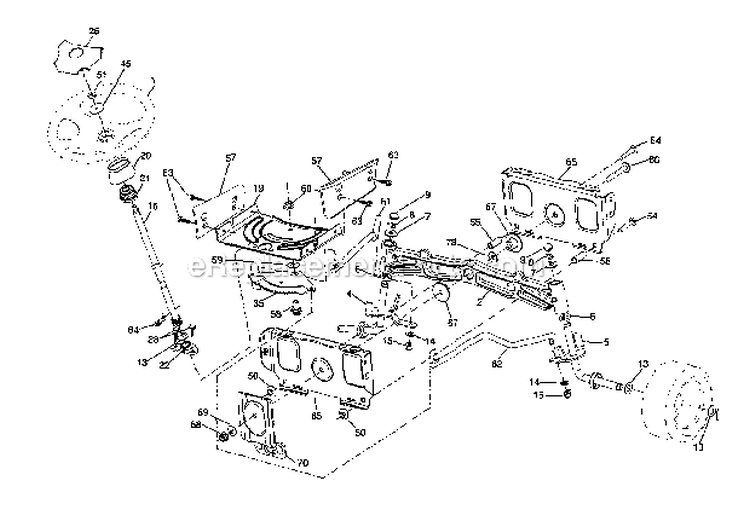 Steering Diagram and Parts List for  Craftsman Lawn Tractor