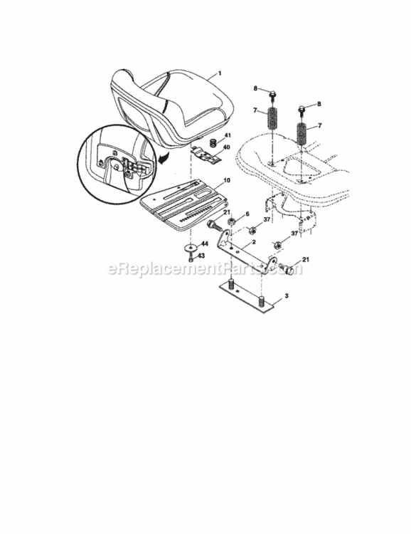 Page F Diagram and Parts List for  Craftsman Lawn Tractor