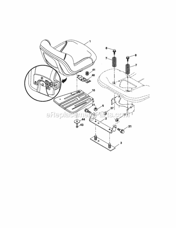 Page G Diagram and Parts List for  Craftsman Lawn Tractor