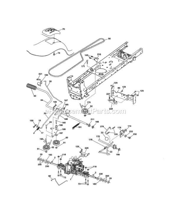 Ground_Drive Diagram and Parts List for  Craftsman Lawn Tractor