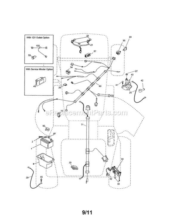 Page A Diagram and Parts List for  Craftsman Lawn Tractor