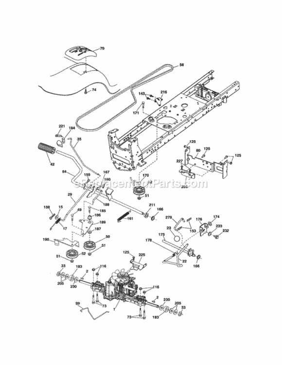 Page C Diagram and Parts List for  Craftsman Lawn Tractor