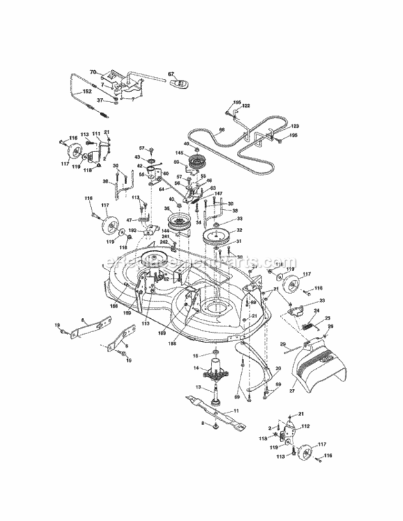 Page G Diagram and Parts List for  Craftsman Lawn Tractor