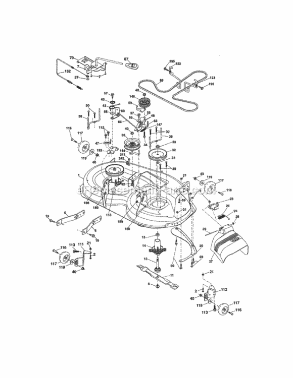 Page G Diagram and Parts List for  Craftsman Lawn Tractor