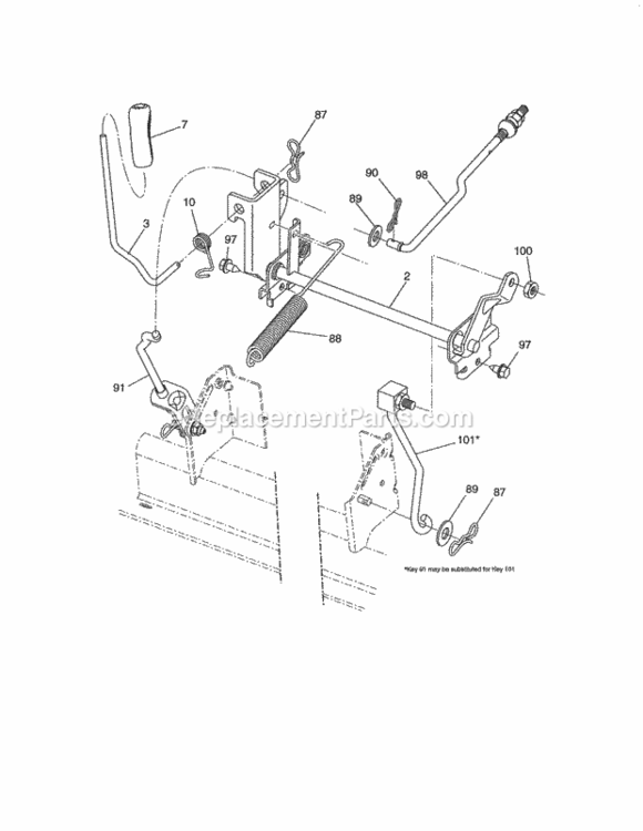 Page H Diagram and Parts List for  Craftsman Lawn Tractor