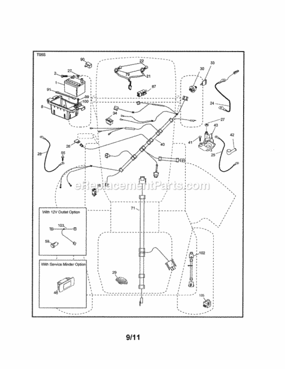 Page A Diagram and Parts List for  Craftsman Lawn Tractor