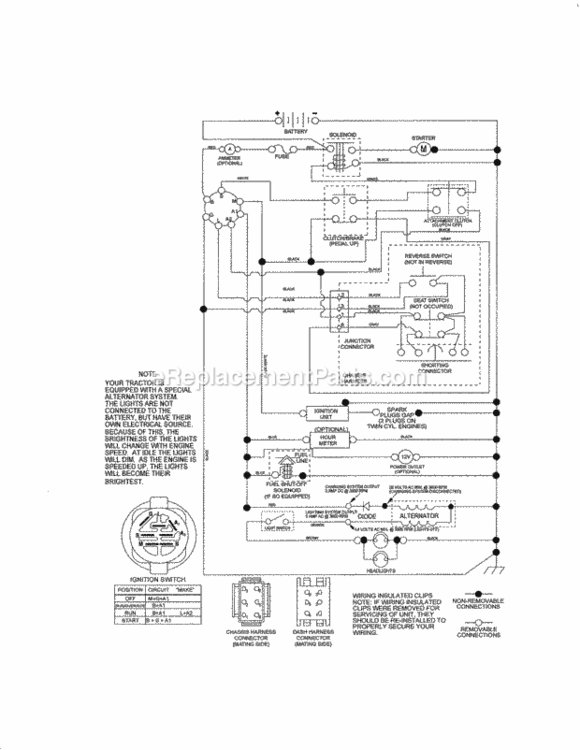 Page K Diagram and Parts List for  Craftsman Lawn Tractor