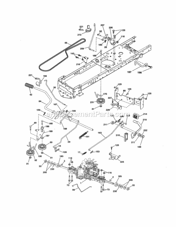 Page C Diagram and Parts List for  Craftsman Lawn Tractor