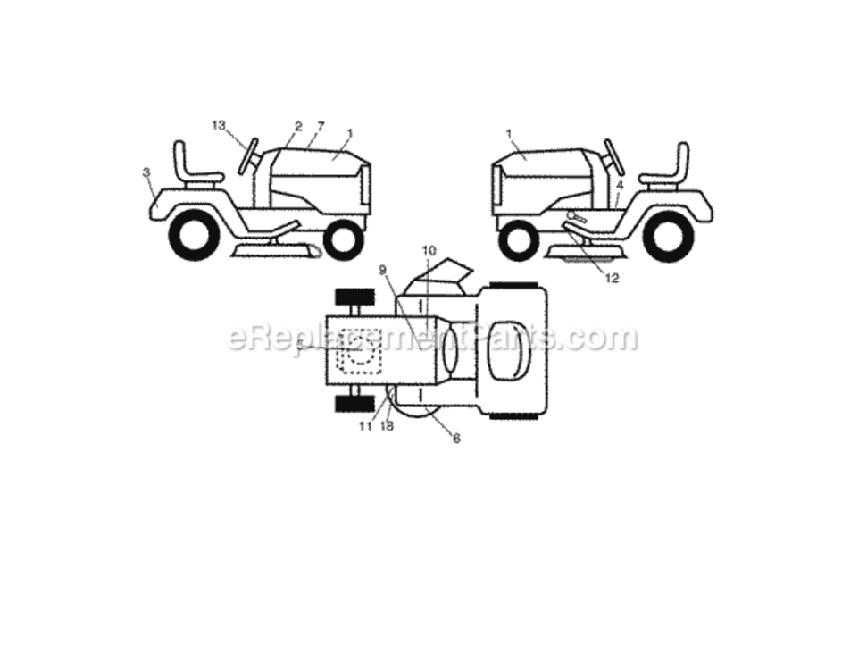 Page I Diagram and Parts List for  Craftsman Lawn Tractor
