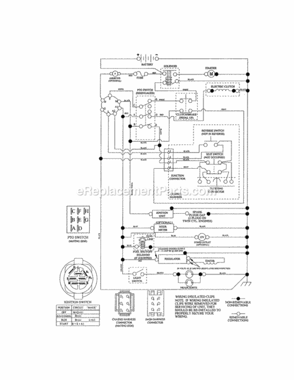 Page K Diagram and Parts List for  Craftsman Lawn Tractor