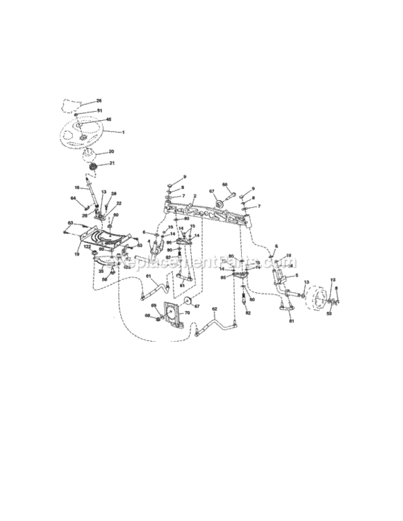Page E Diagram and Parts List for  Craftsman Lawn Tractor