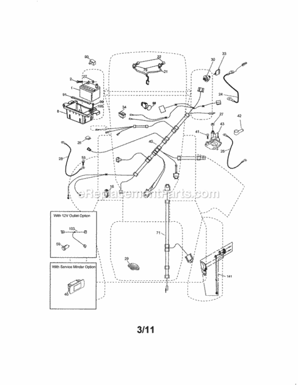 Page A Diagram and Parts List for  Craftsman Lawn Tractor