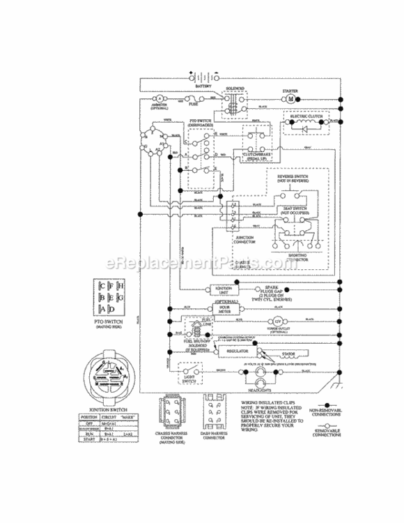 Page K Diagram and Parts List for  Craftsman Lawn Tractor