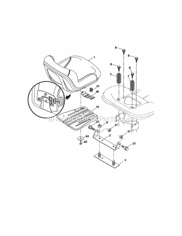 Page E Diagram and Parts List for  Craftsman Lawn Tractor
