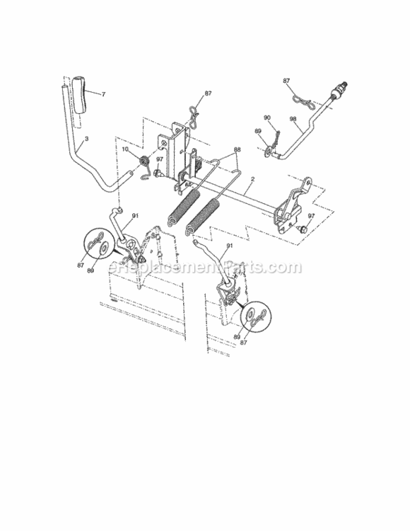 Page H Diagram and Parts List for  Craftsman Lawn Tractor