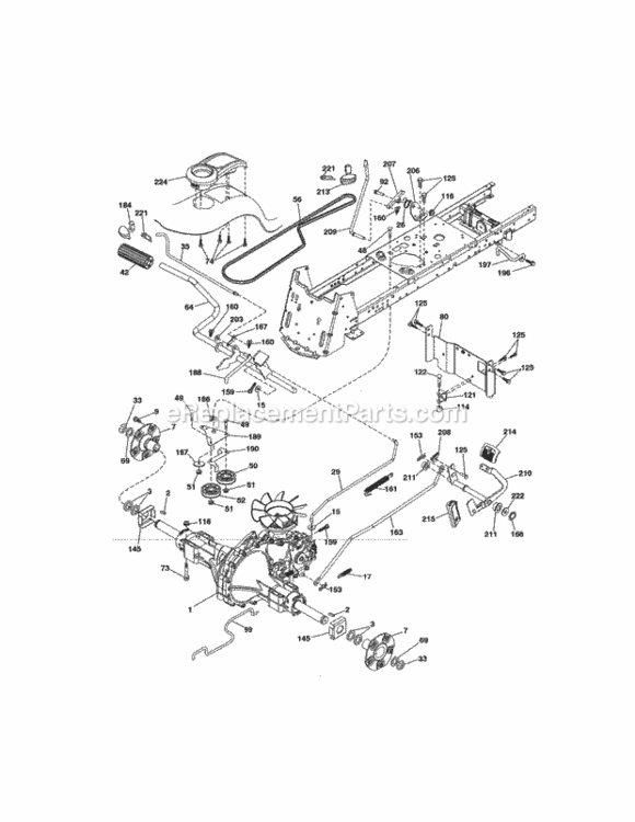 Page C Diagram and Parts List for  Craftsman Lawn Tractor