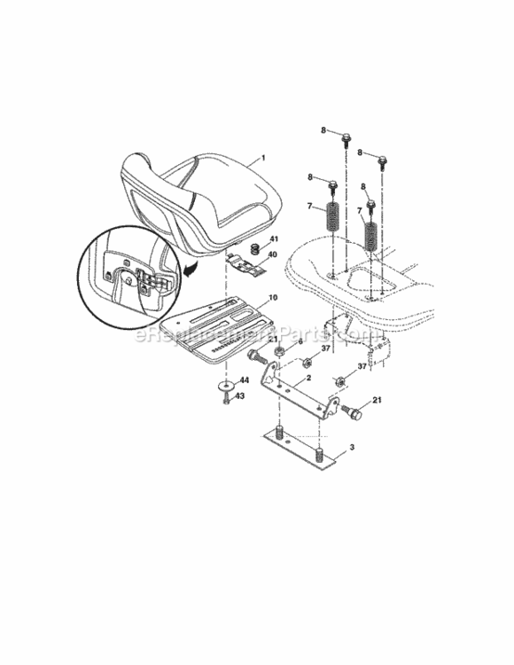 Page E Diagram and Parts List for  Craftsman Lawn Tractor