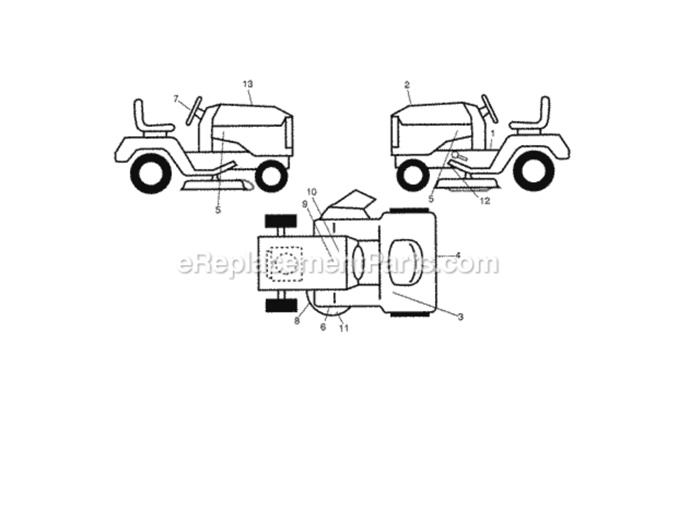 Page I Diagram and Parts List for  Craftsman Lawn Tractor