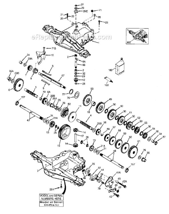 Peerless_Transaxle Diagram and Parts List for  Craftsman Lawn Tractor