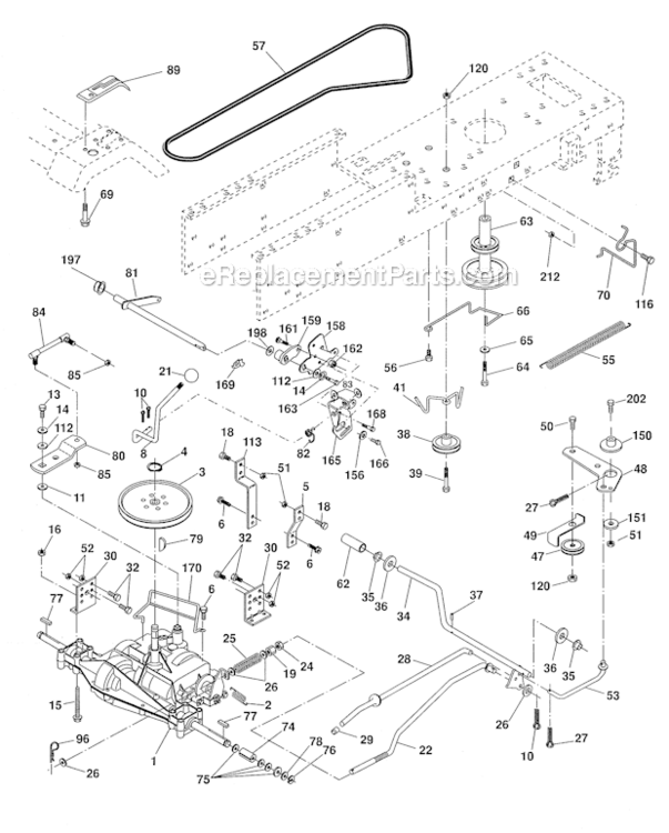 Ground_Drive Diagram and Parts List for  Craftsman Lawn Tractor