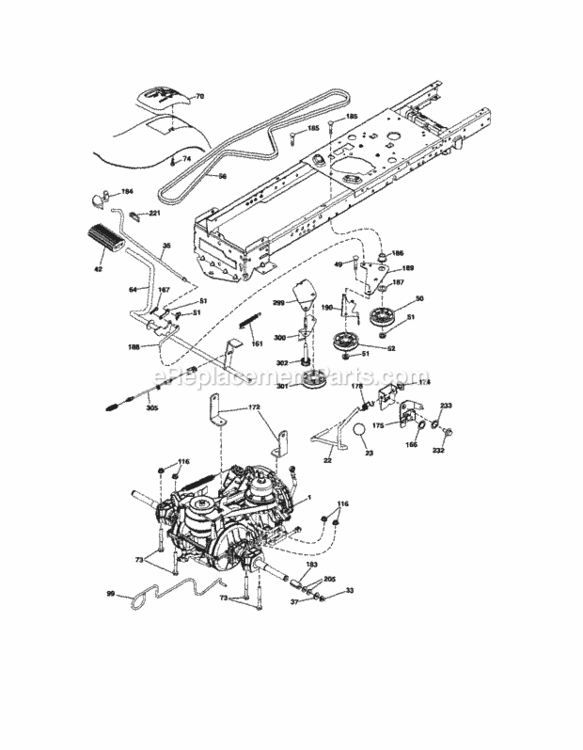 Page C Diagram and Parts List for  Craftsman Lawn Tractor