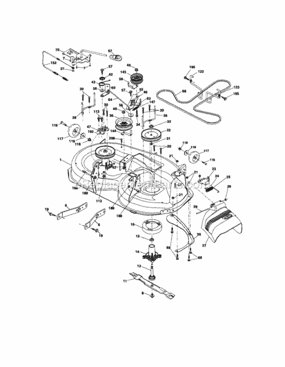 Page G Diagram and Parts List for  Craftsman Lawn Tractor