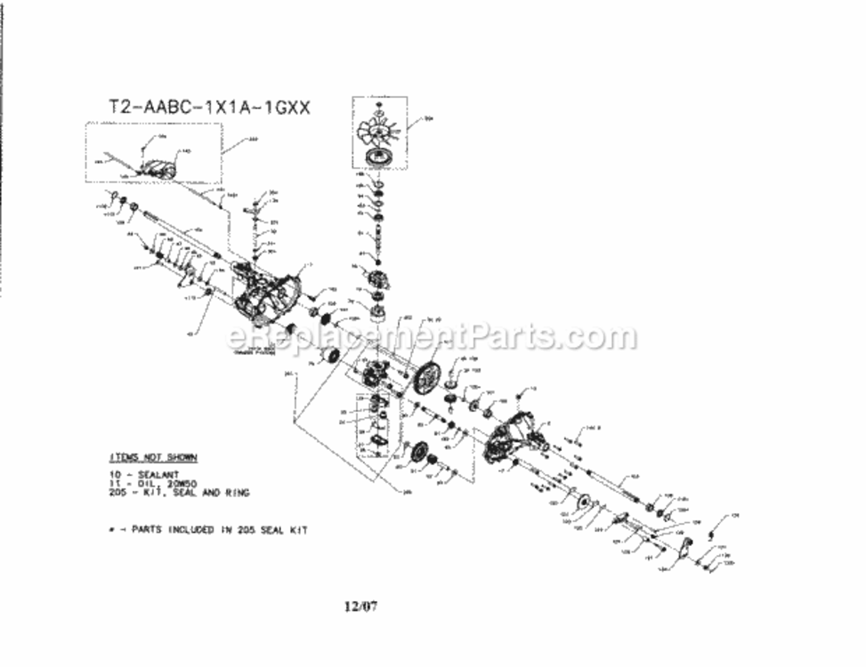 Page L Diagram and Parts List for  Craftsman Lawn Tractor