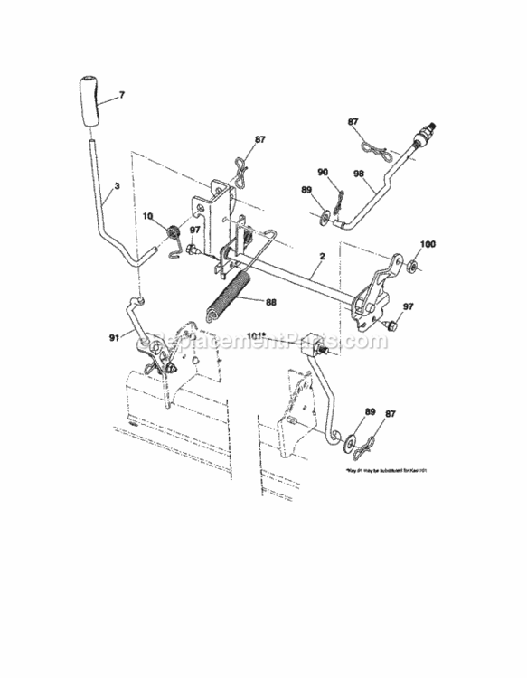 Page H Diagram and Parts List for  Craftsman Lawn Tractor