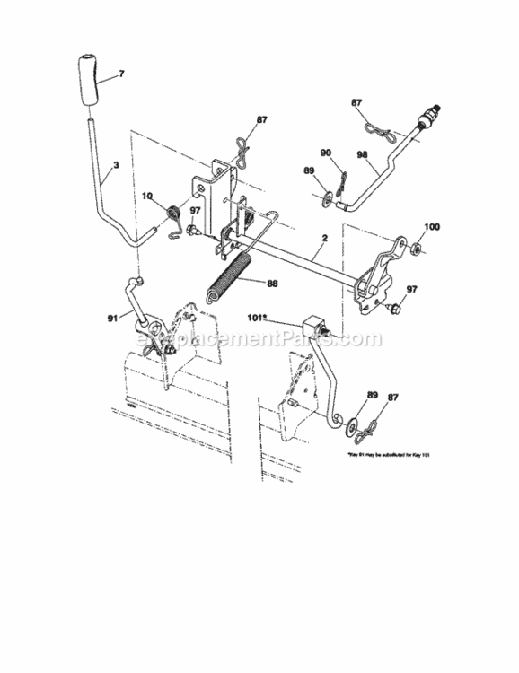 Page J Diagram and Parts List for  Craftsman Lawn Tractor