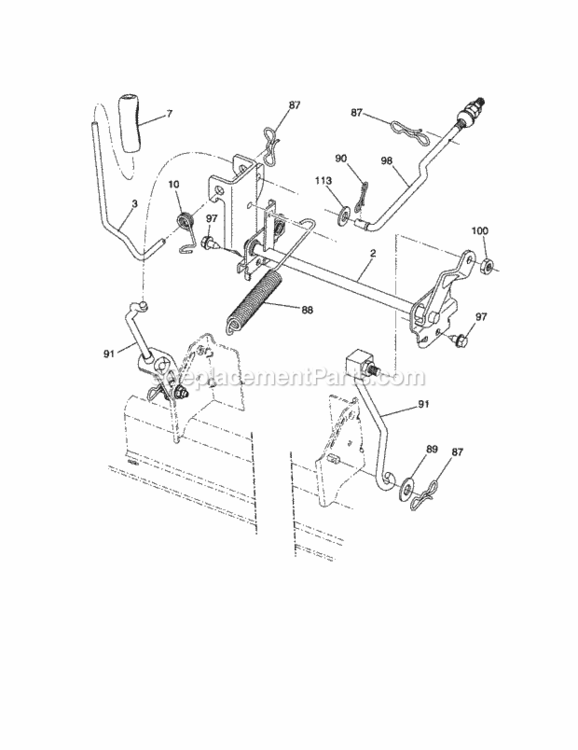 Page J Diagram and Parts List for  Craftsman Lawn Tractor