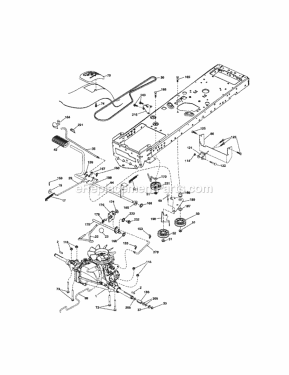 Page C Diagram and Parts List for  Craftsman Lawn Tractor
