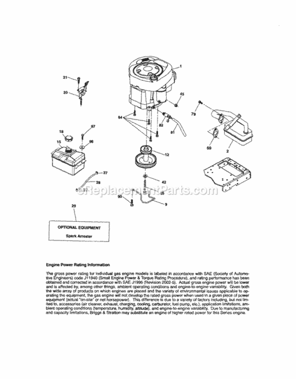 Page D Diagram and Parts List for  Craftsman Lawn Tractor